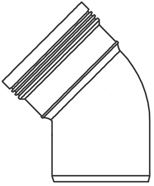 PP bocht 45° 50mm manchet/spie