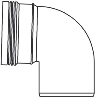 PP bocht 88,5° 50mm manchet/spie
