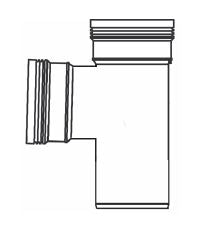 PP T-stuk 88,5° 110mm manchet/spie