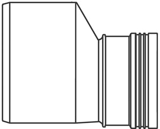 PP verloopring 110 x 90mm spie/manchet