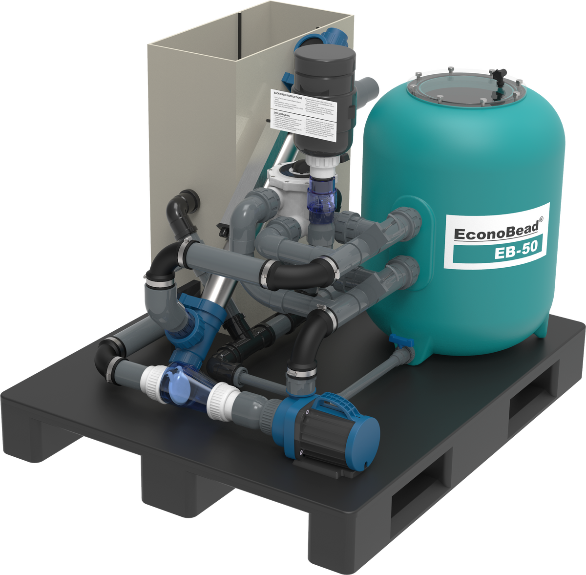 AquaForte EB50 Beadfilter Plug & Play Compleet Filtersysteem - Compleet beadfiltersysteem - in 15 minuten geinstalleerd, afbeelding 2 van 2