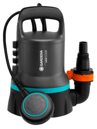 Front view of a Gardena water pump with a hose attachment., miniatuur 3