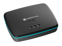 Front view of a Gardena smart garden gateway device with indicator lights., miniatuur 1