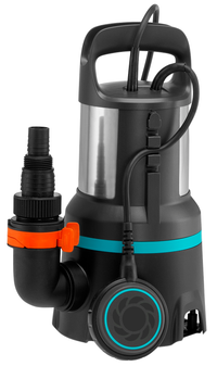 Front view of a water pump with a handle and attached hose connector., miniatuur 2