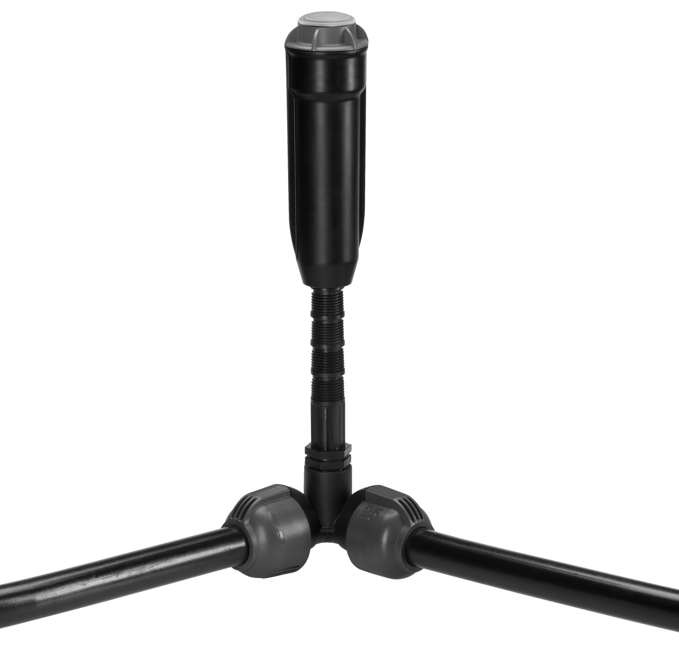 Front view of a Gardena garden sprinkler with adjustable nozzles.