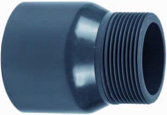 Europond PVC puntstuk 90 mm lijm x 3 inch buitendraad - doorvoerfitting voor vijverleidingen