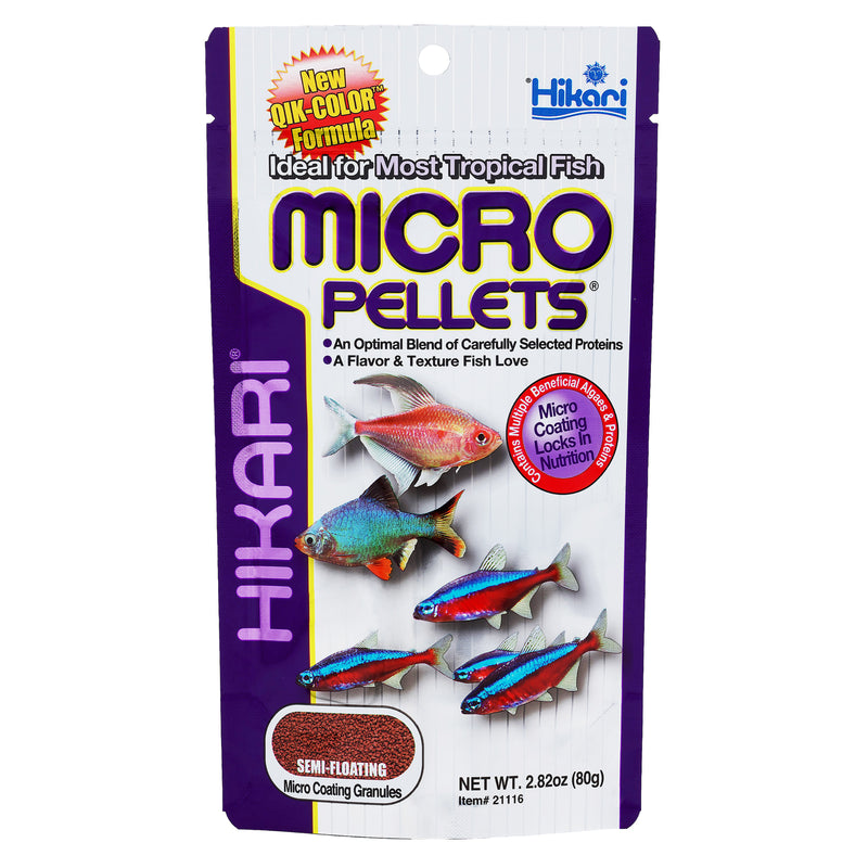 Hikari Micro Pellets 80 gram - zinkend pelletvoer voor kleine tropische vissen, Aquariumvoer bij Vijvercentrum