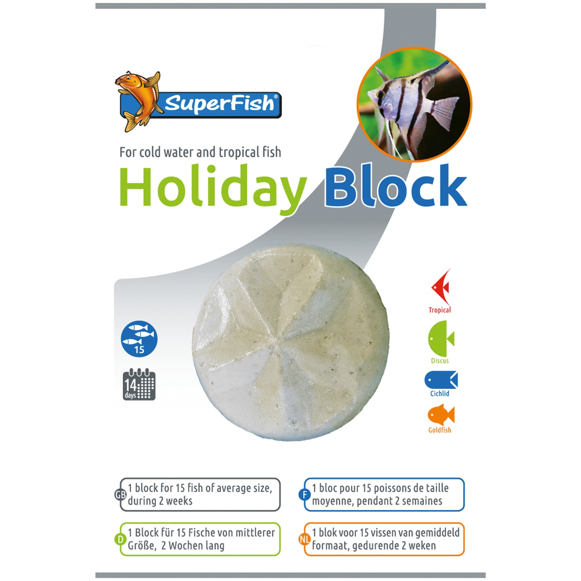 Superfish Holiday Food 1 stuk - vakantievoerblok voor aquariumvissen