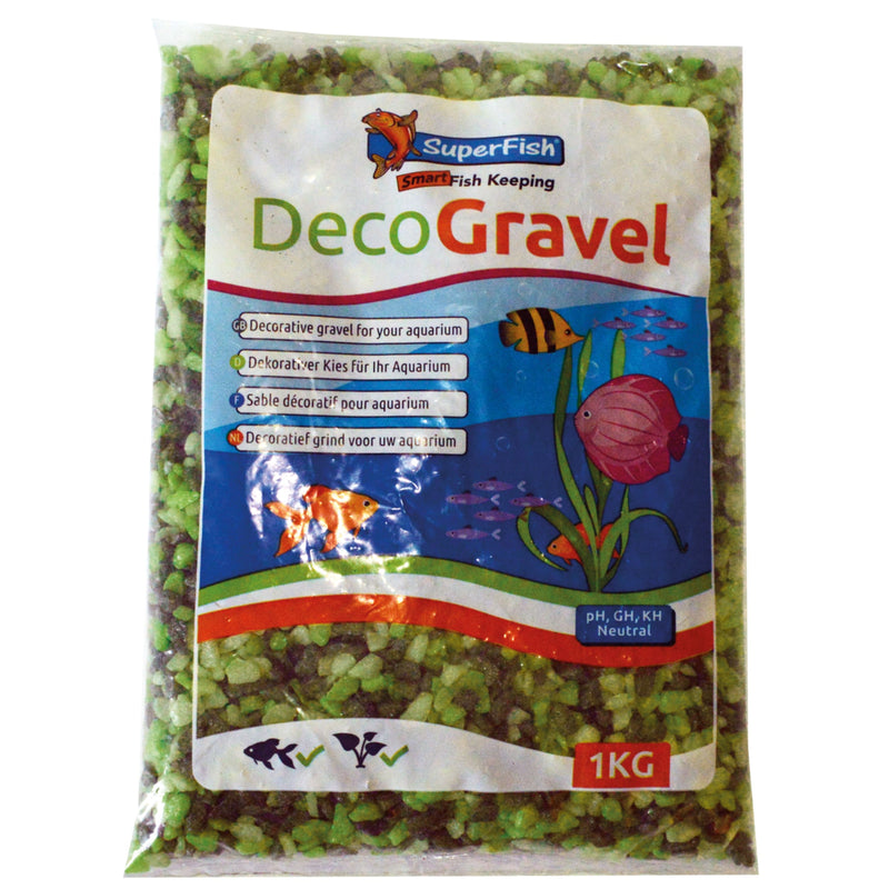 Superfish Deco Grind Mix Groen 1 kg - decoratief bodemgrind voor aquaria, Aquarium Decoratie bij Vijvercentrum