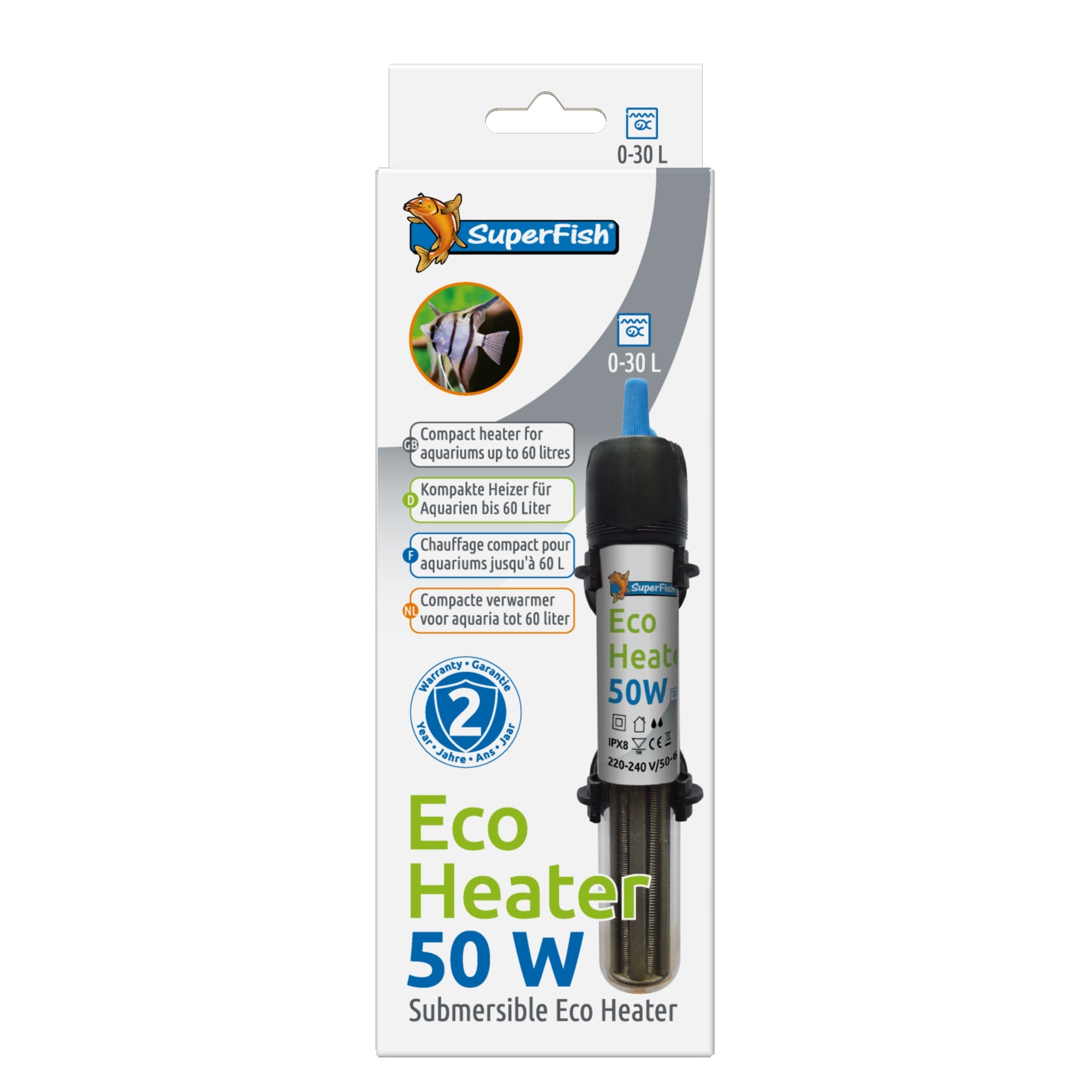 Superfish Eco Heater 50w 0-30l (17CM)