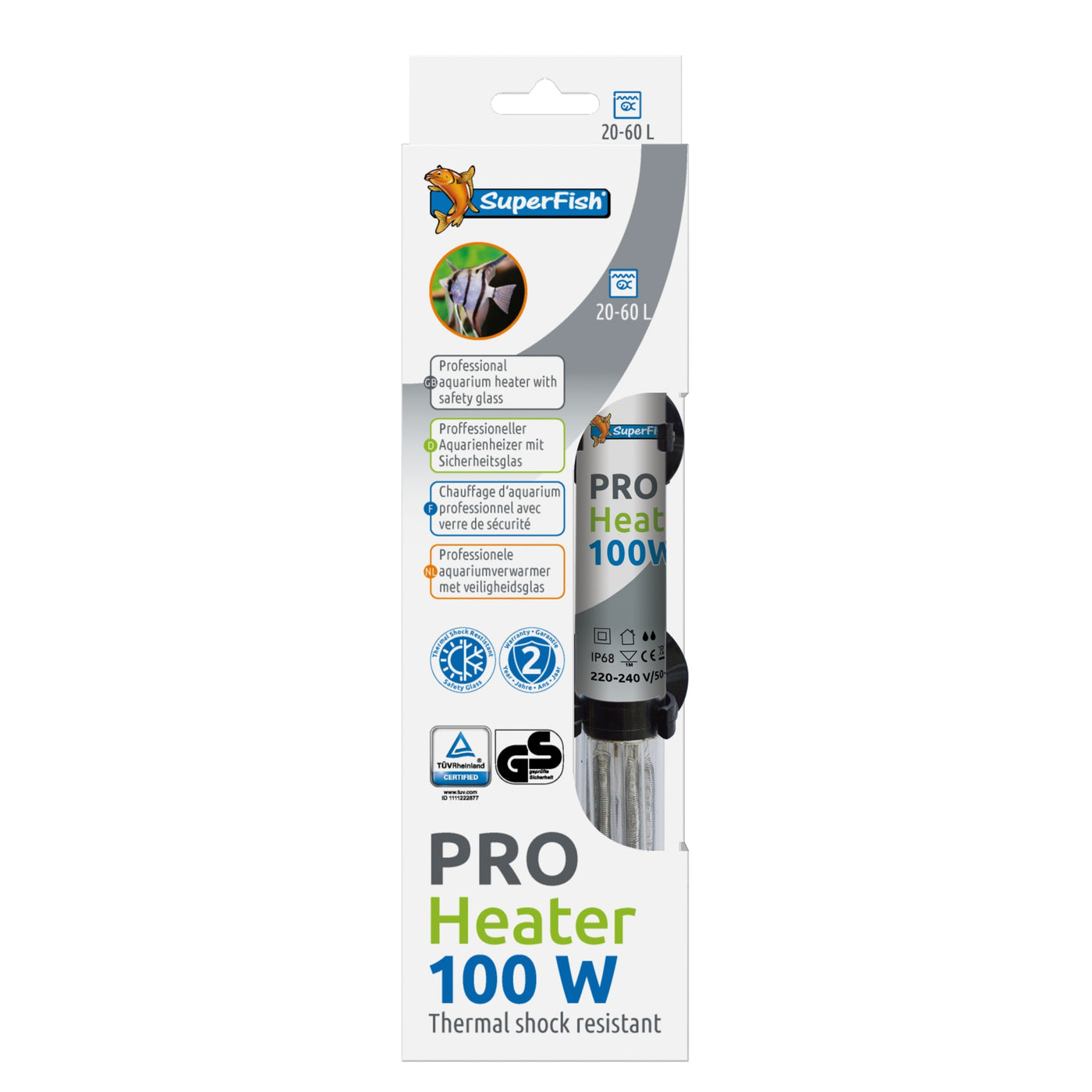 Superfish Pro Heater 100W - aquariumverwarming voor 20 tot 60 liter