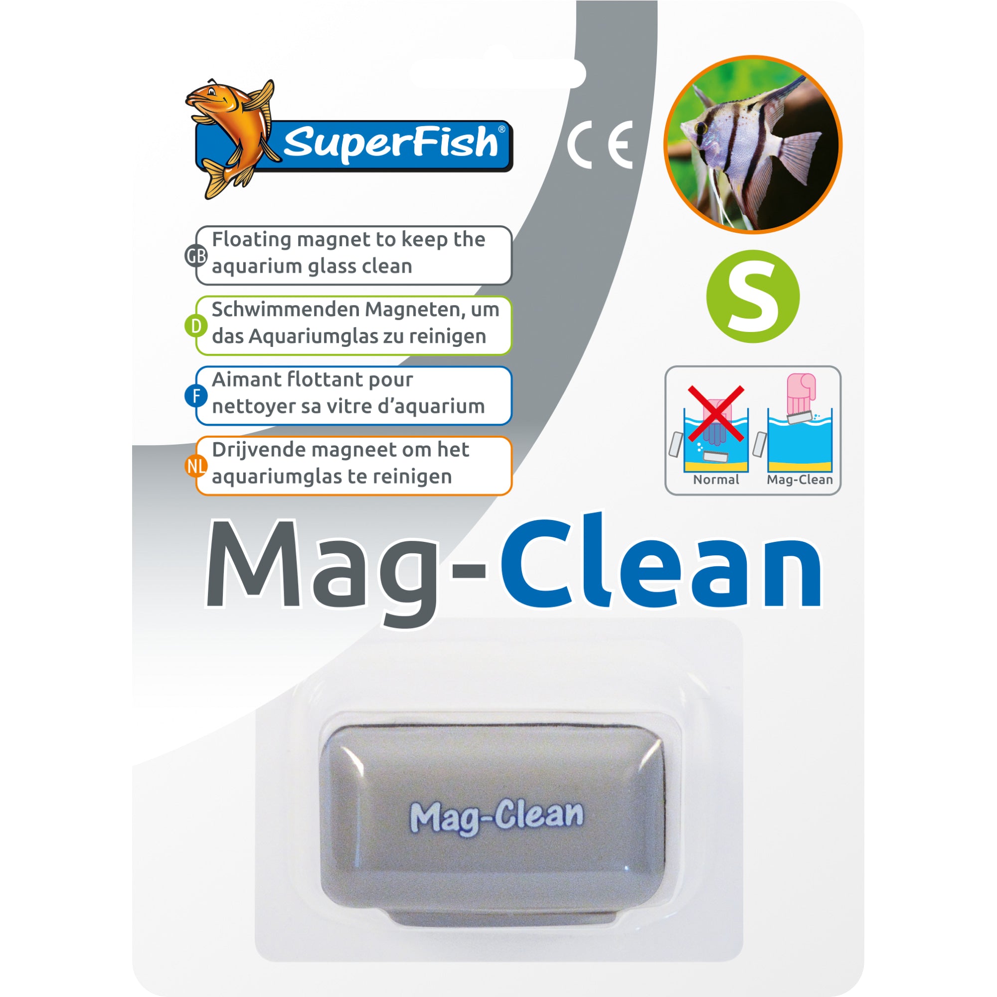 Superfish Mag Clean Klein - magnetische glasreiniger voor aquariums tot 38 liter