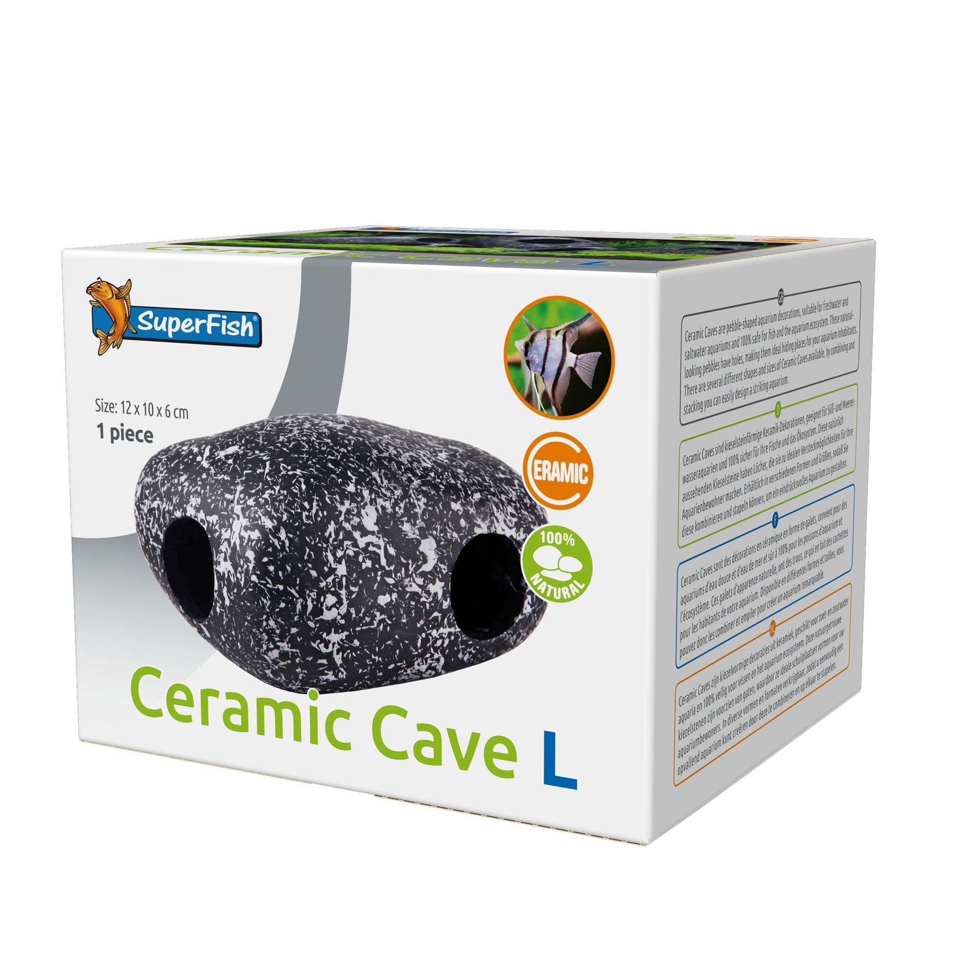 Superfish Ceramic Cave L - keramiek schuilplaats voor aquariumvissen - 8715897305665 SF CERAMIC CAVE L 3D