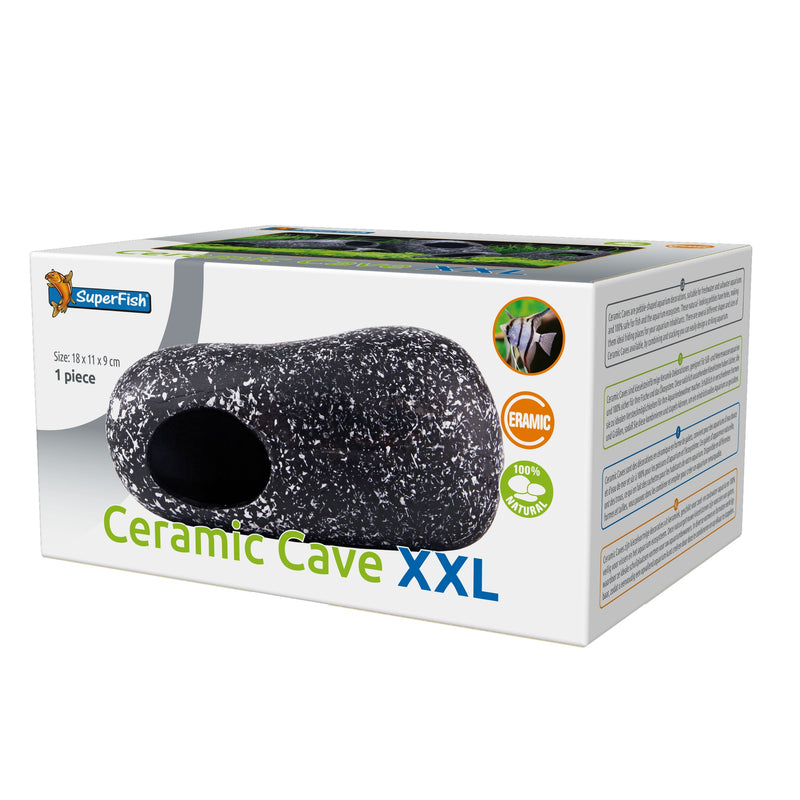 Superfish Ceramic Cave XXL - keramische schuilplaats 18x11x9 cm voor aquariumvissen - 8715897305689 SF CERAMIC CAVE XXL 3D, detailaanzicht Aquarium Decoratie