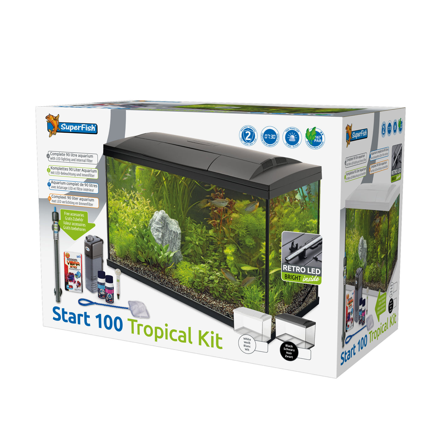 Start 100 Tropical Kit Wit - 8715897166204 SUPERFISH START 100 TROPICAL KIT WHITE 3D