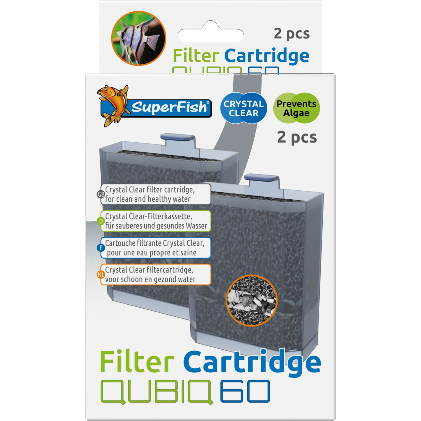 Superfish Qubiq 60 Cartridge 2 stuks - vervangingscartridge voor Qubiq 60 aquarium
