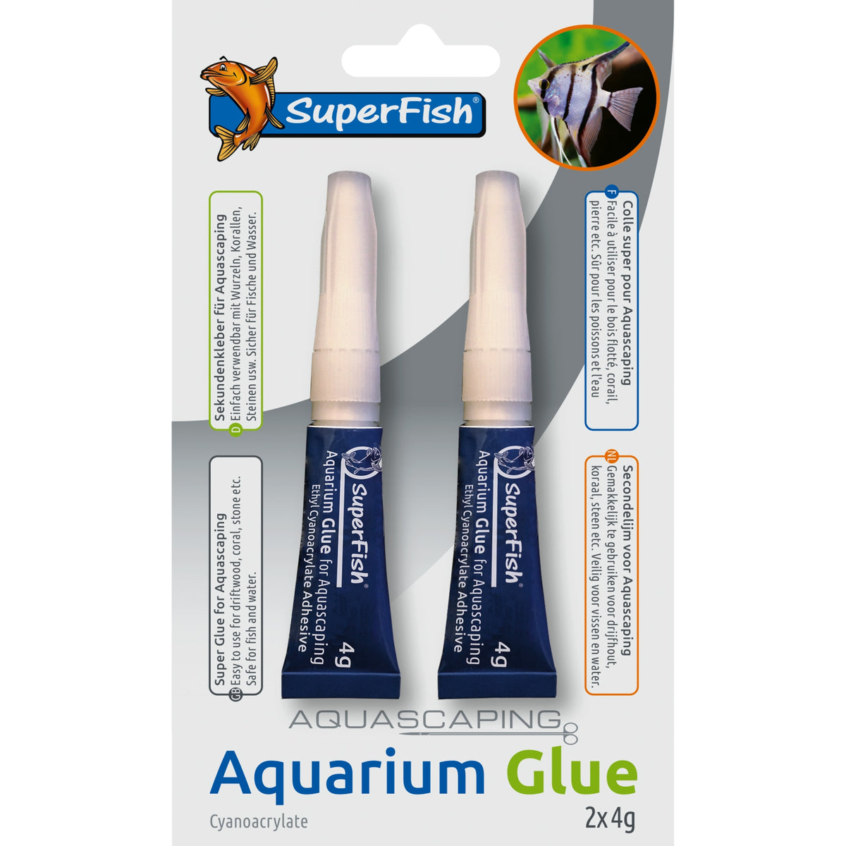 Superfish Aquariumlijm 2x Blister - visveilige lijm voor planten en decoratie