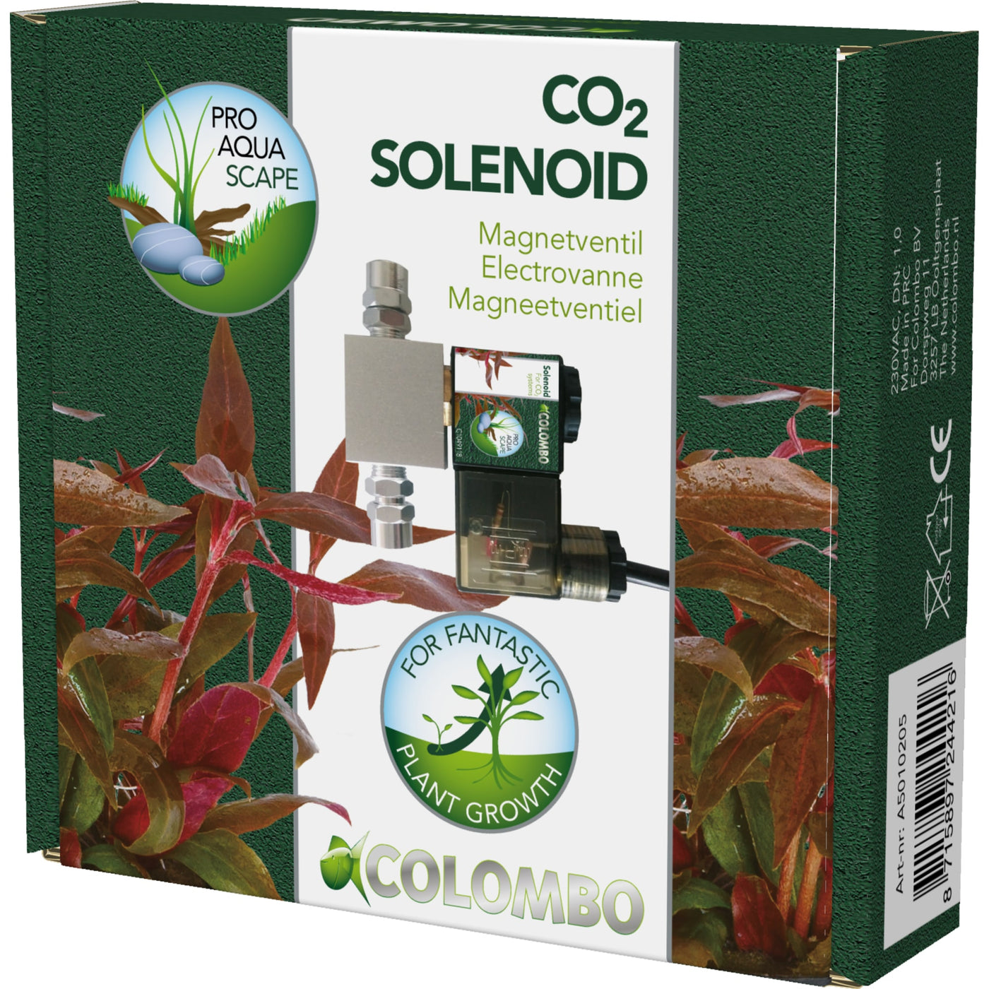 Colombo CO2 Magneetklep - geautomatiseerde CO2-dosering voor aquariumplanten - 8715897244216 COLOMBO CO2 SOLENOID 3D