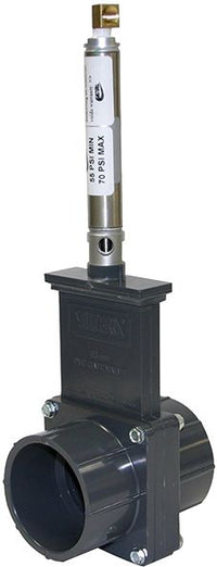 Valterra pneumatische schuifkraan 90 mm - PVC schuifafsluiter met persluchtbediening, miniatuur 2