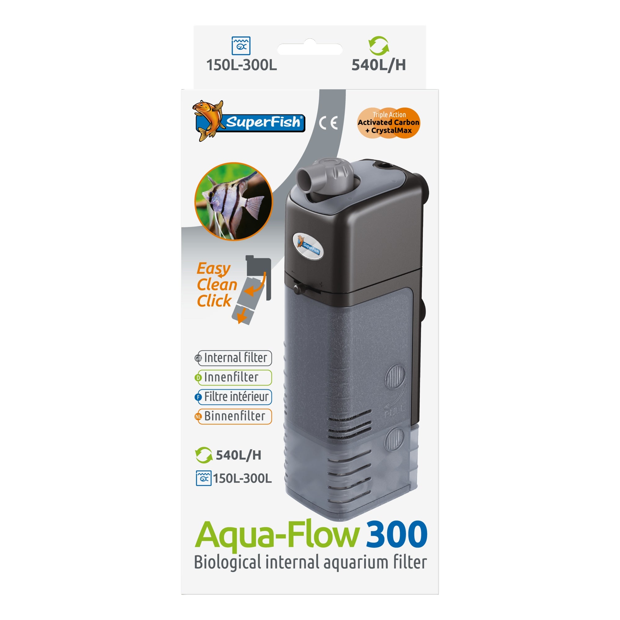 Superfish Aquaflow 300 Filter - binnenfilter 540 liter per uur