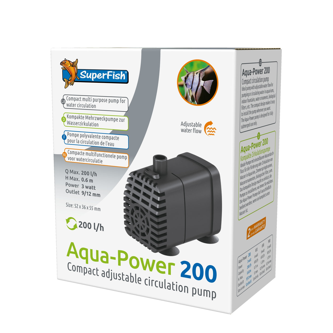 Superfish Aquapower 200 - 200 L/H - 8715897187391 SUPERFISH AQUAPOWER 200 200 L H 3D