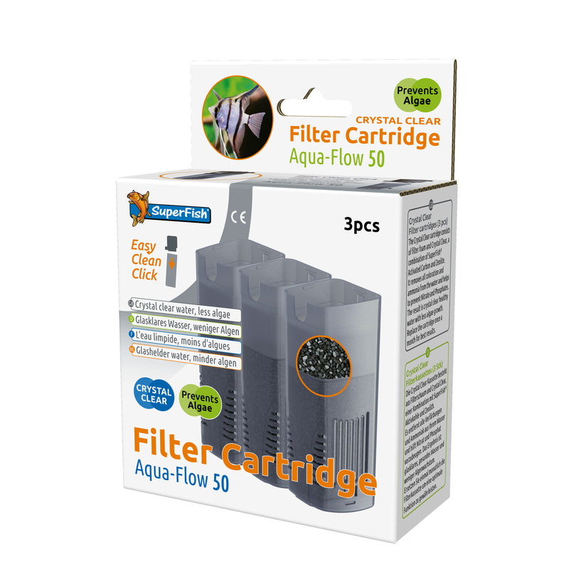 Superfish Aquaflow 50 Crystal Clear Cartridge 3x - 8715897270857 SUPERFISH AQUAFLOW 50 CRYSTAL CLEAR CARTRIDGE 3PCS 3D, detailaanzicht Waterverbeteraar