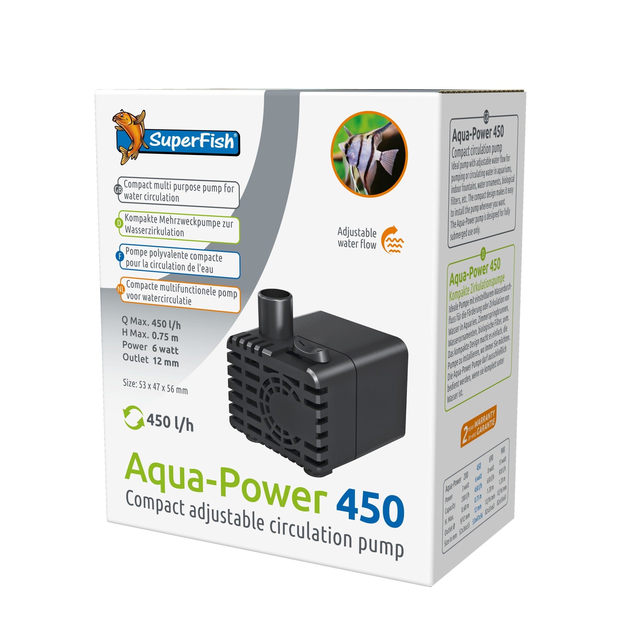 Superfish Aquapower 450 - 450 l/u - 8715897305412 SF AQUAPOWER 450 450 L H 3D