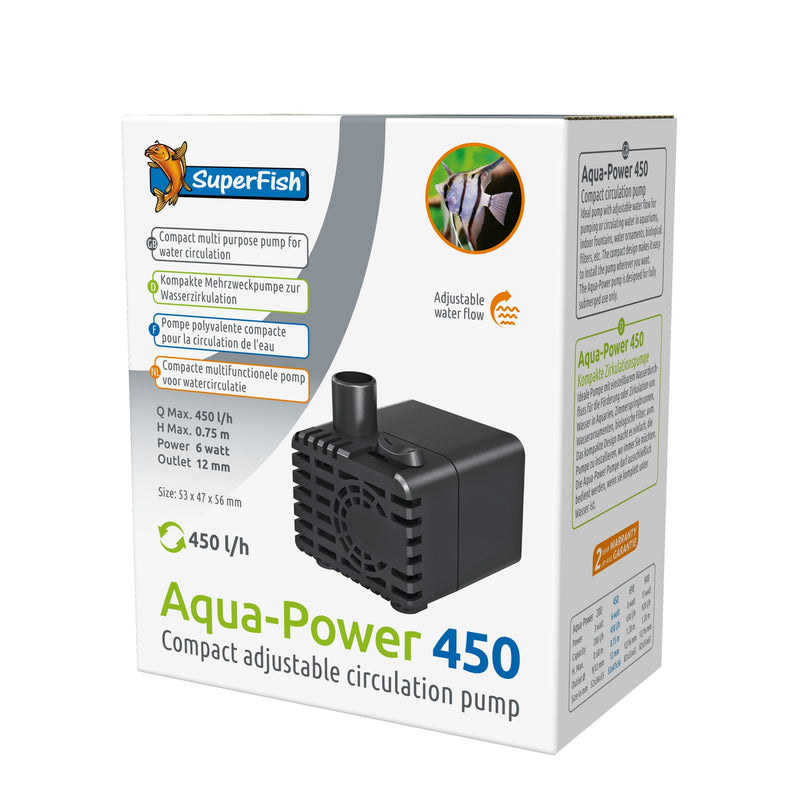 Superfish Aquapower 450 - 450 l/u - 8715897305412 SF AQUAPOWER 450 450 L H 3D, detailaanzicht Circulatiepomp