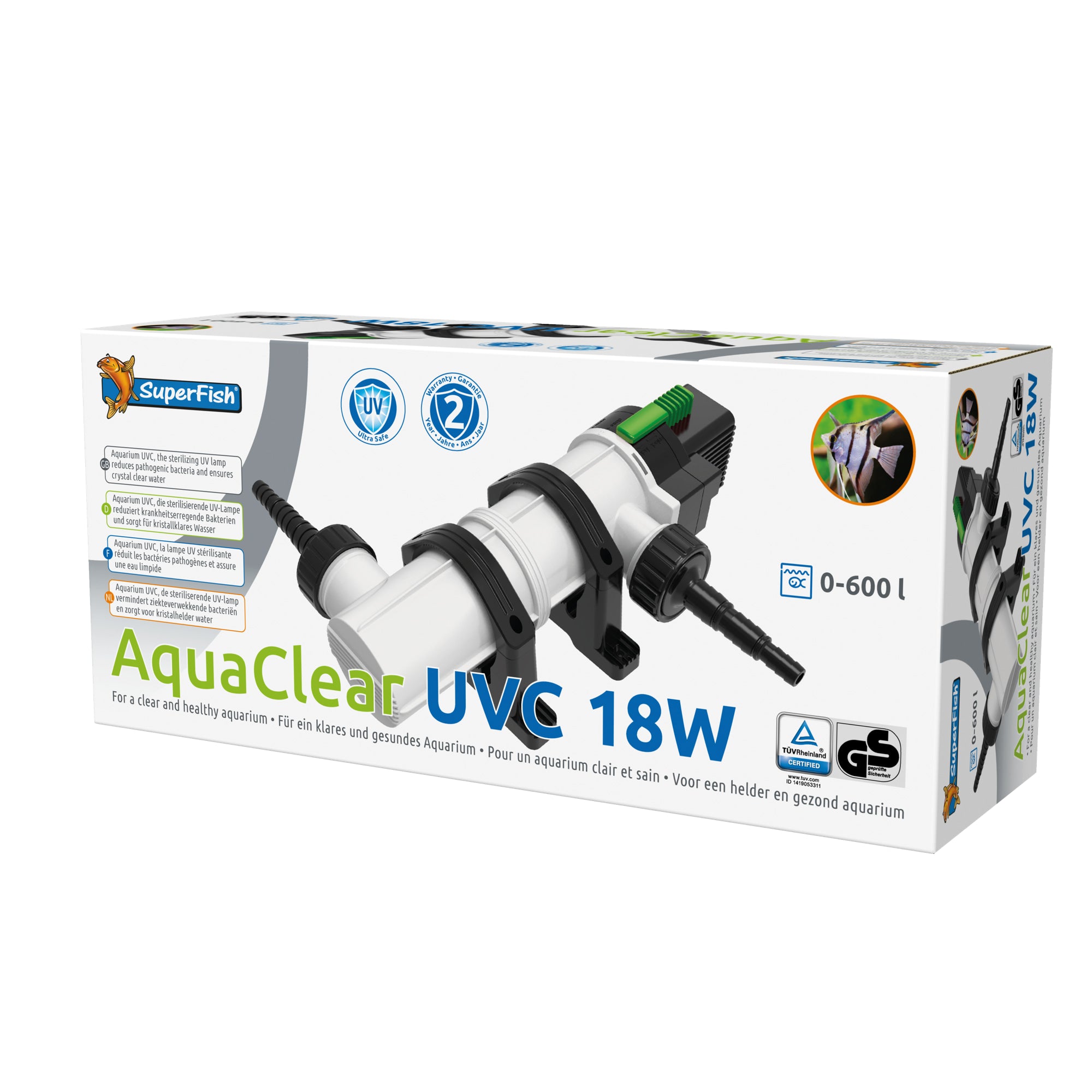 Superfish Aquaclear UV 18W - UV-C waterklaarder voor aquariums - 8715897319662 SUPERFISH AQUACLEAR UV 18 W 3D