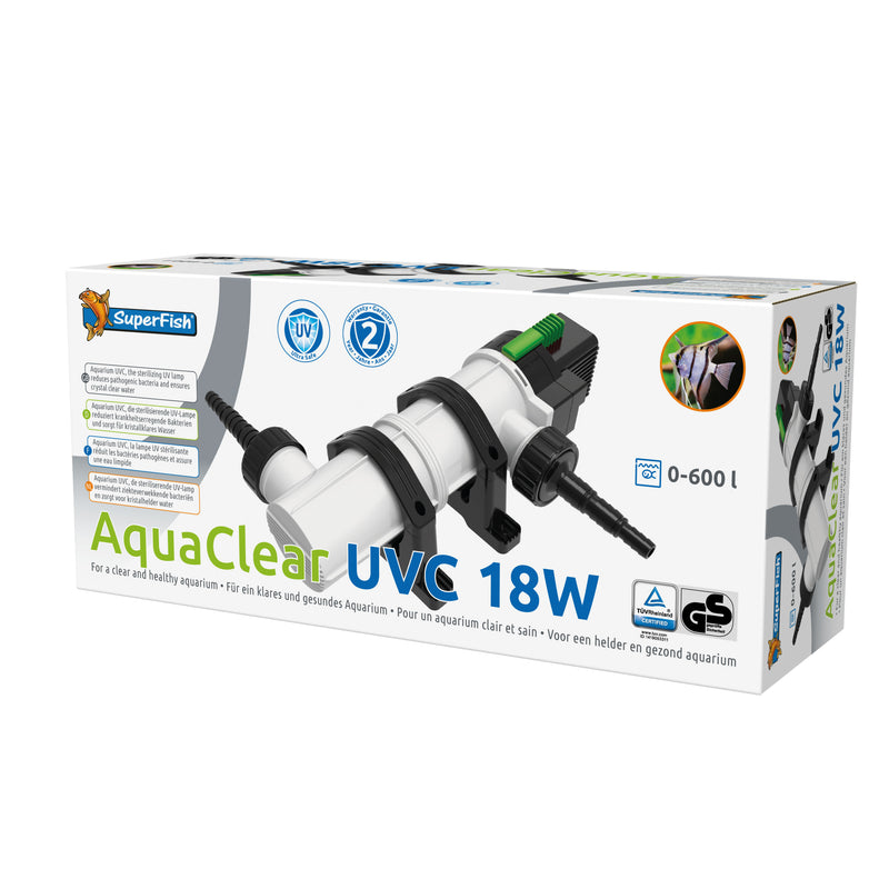 Superfish Aquaclear UV 18W - UV-C waterklaarder voor aquariums - 8715897319662 SUPERFISH AQUACLEAR UV 18 W 3D, afbeelding 3 Zoetwateraquariums,Aquarium Onderhoud,Aquarium,Zoetwater Waterbehandeling