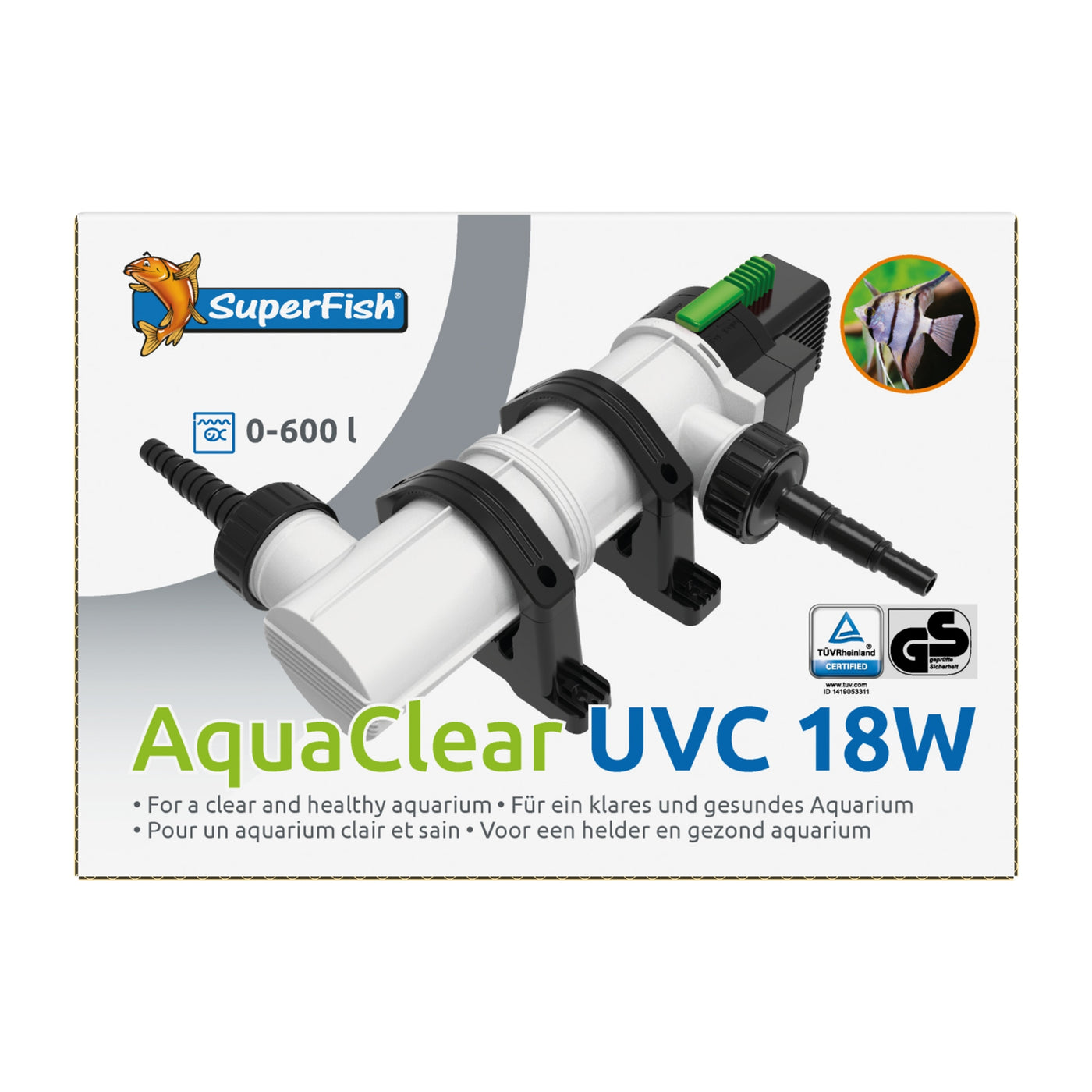 Superfish Aquaclear UV 18W - UV-C waterklaarder voor aquariums - 8715897319662 SUPERFISH AQUACLEAR UV 18 W FRONT2