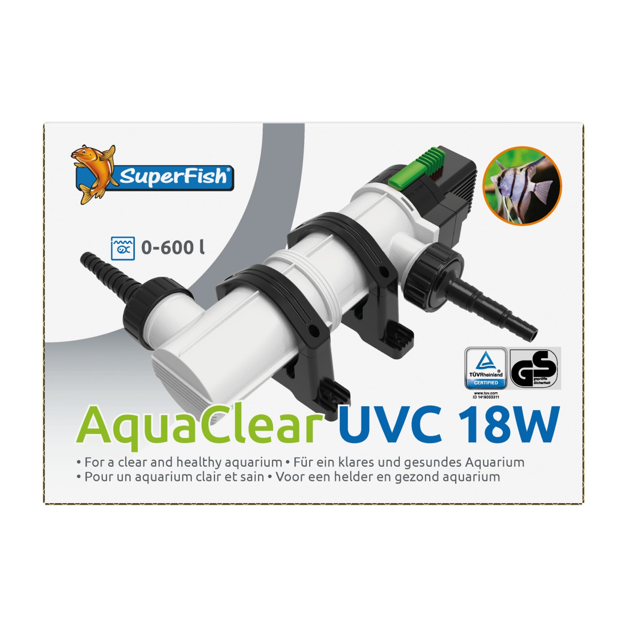 Superfish Aquaclear UV 18W - UV-C waterklaarder voor aquariums - 8715897319662 SUPERFISH AQUACLEAR UV 18 W FRONT2