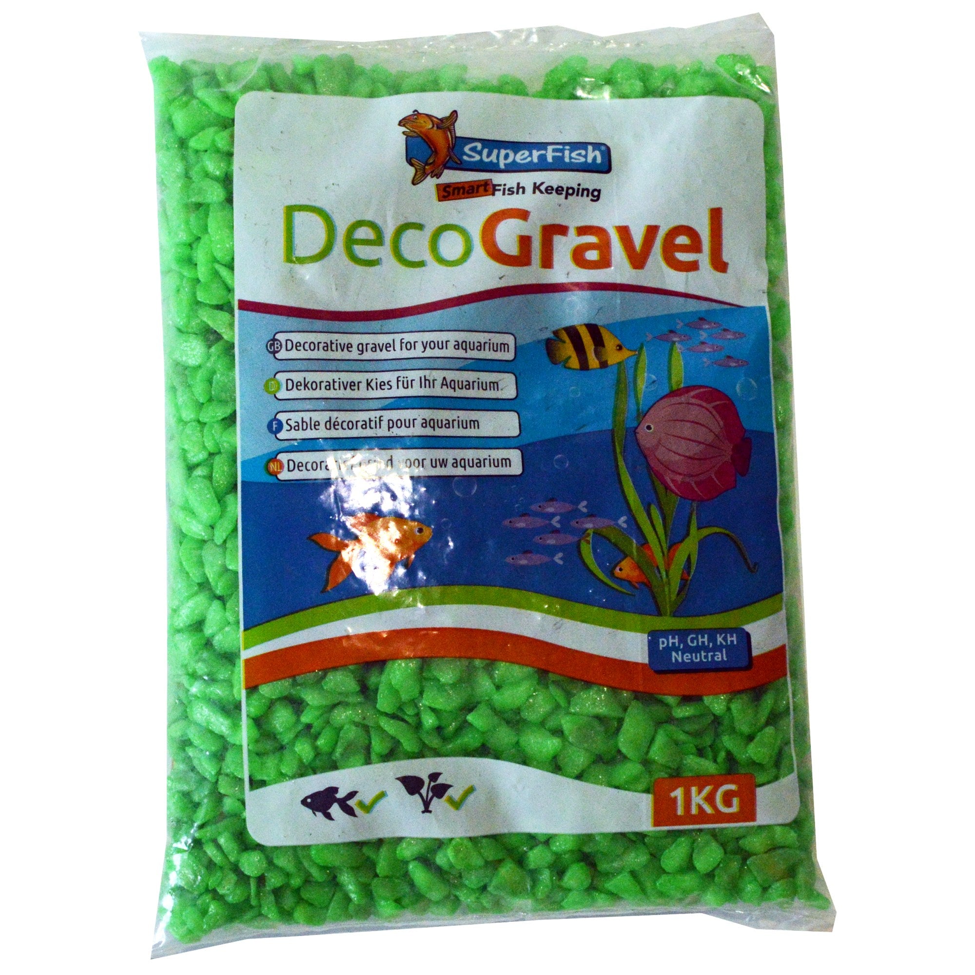Superfish Deco Grind Neon Groen 1 kg - felgroene bodembedekking voor aquariums