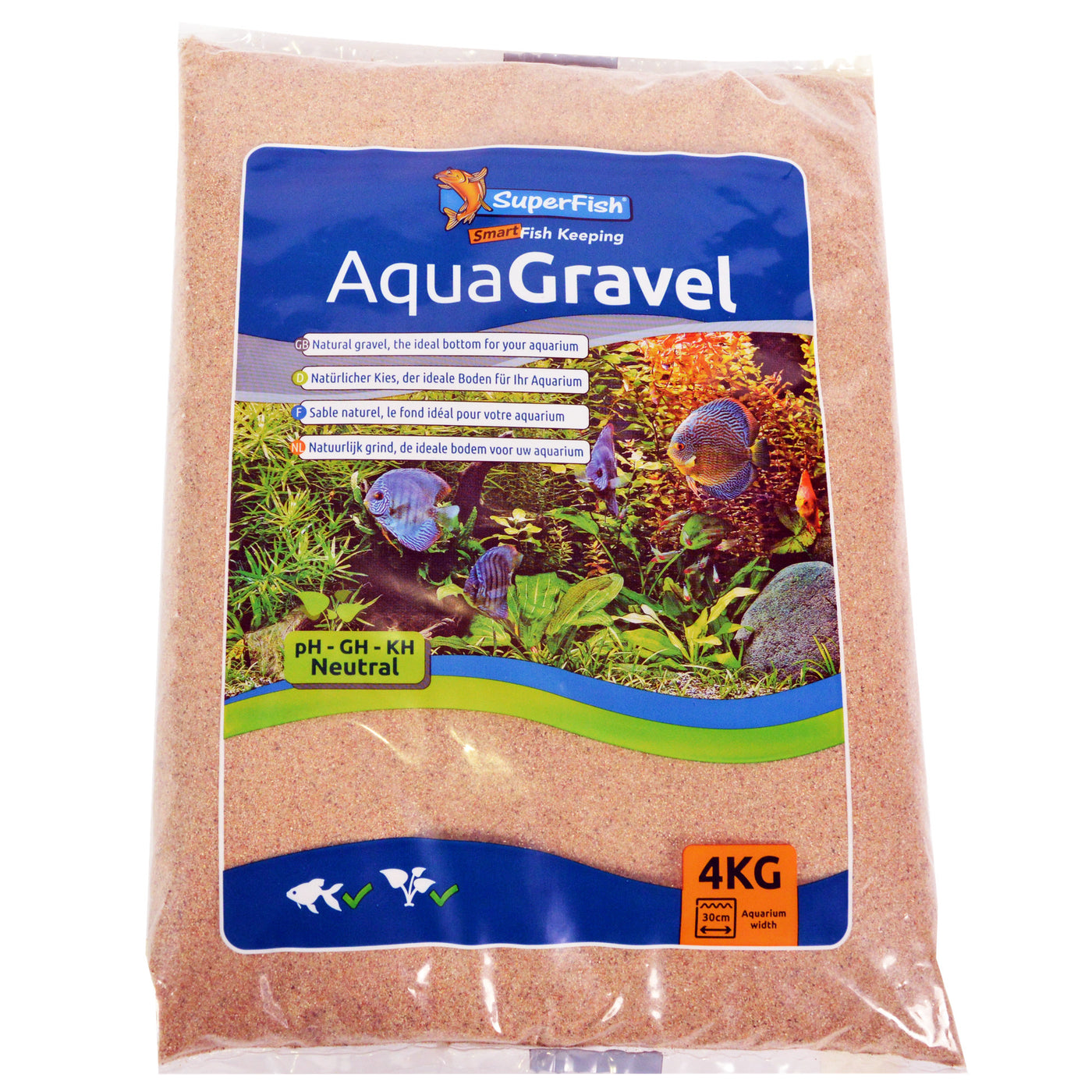 Superfish Aqua Grind Rivier Zand 4 kg - natuurlijke bodemgrond voor aquariums