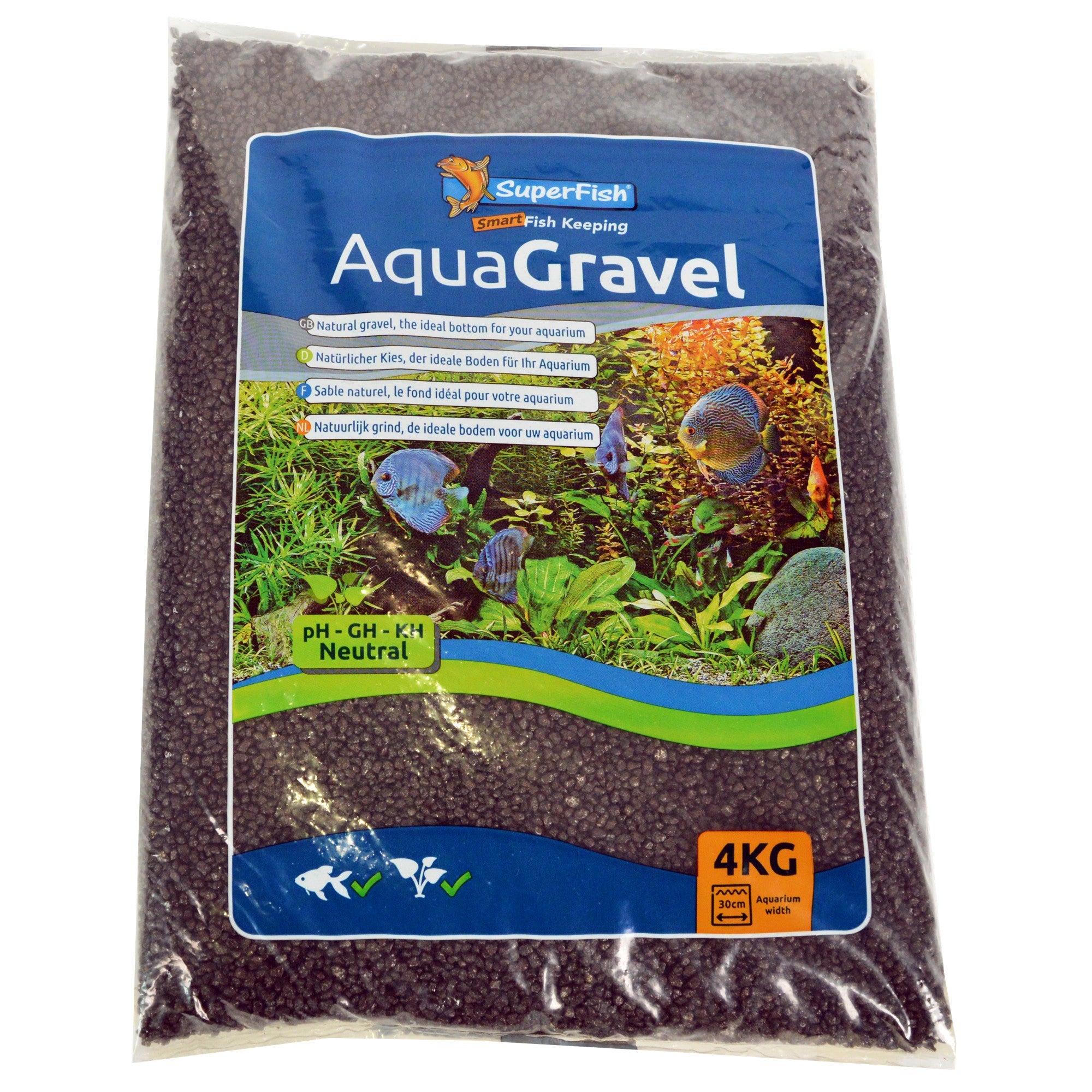 Superfish Aqua Grind Kristalzwart 1-2 mm 4 kg - donkere bodemgrond voor het aquarium