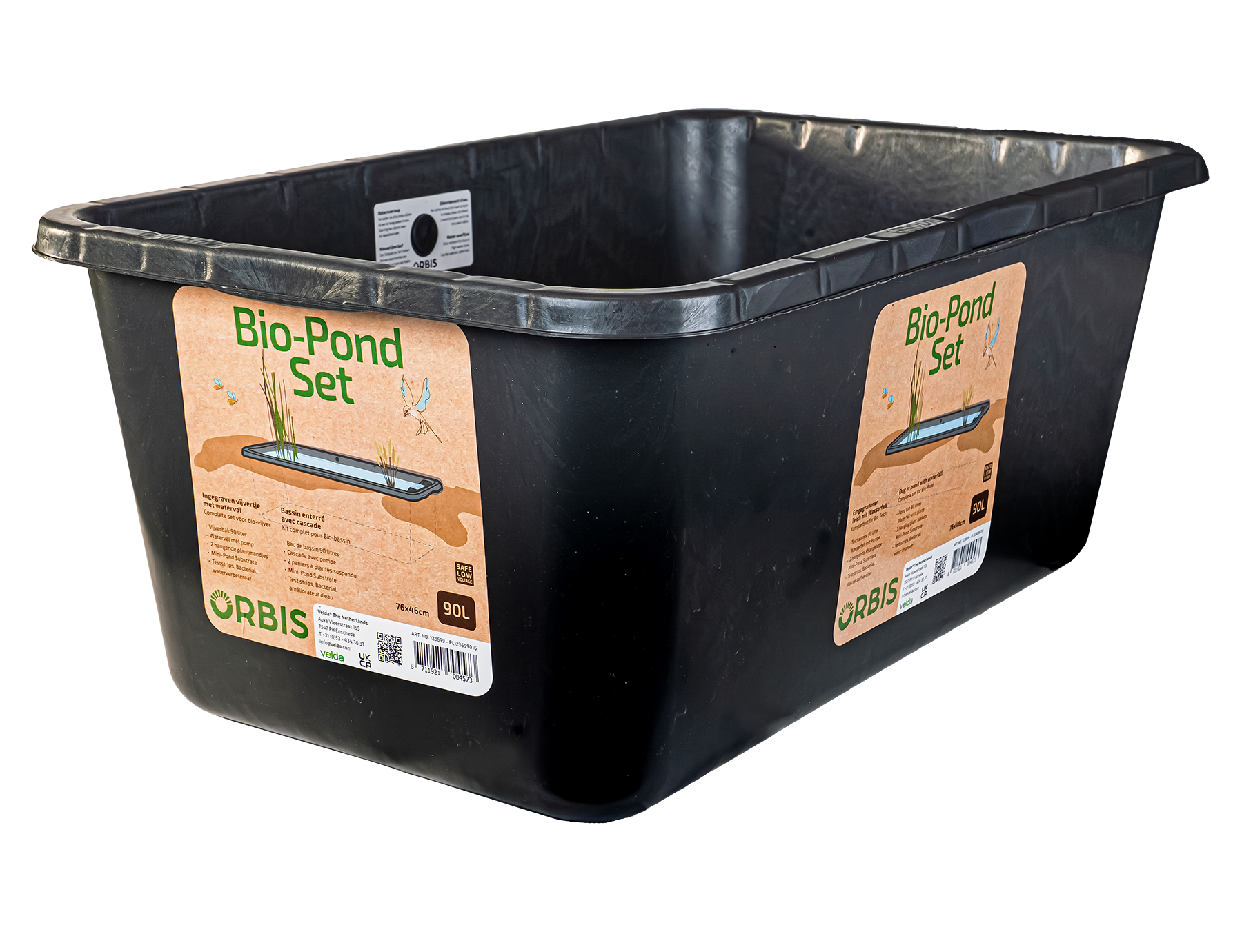Velda Velda Orbis Bio-Pond rechthoekig 76 x 46 cm Set - Complete minivijver met pomp en waterval