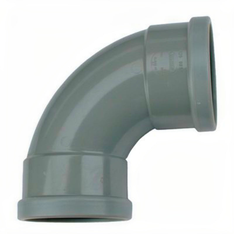 Wavin PVC bocht 88 graden manchet 2 x mof 125 mm - Drukloos hulpstuk voor riolering en afvoer, PVC Hulpstuk bij Vijvercentrum