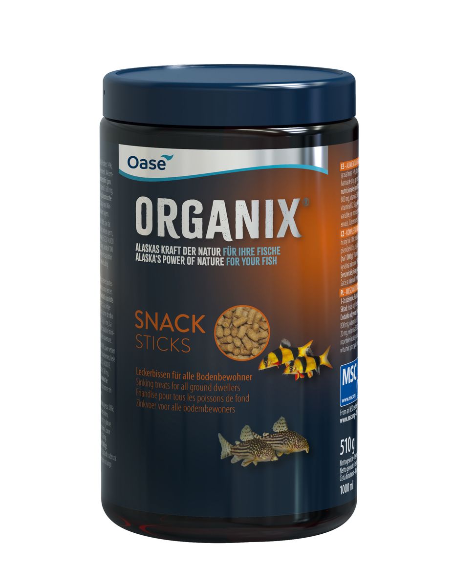 Oase ORGANIX Snack Sticks 1000ml - Visvoer sticks voor bodemvissen en garnalen