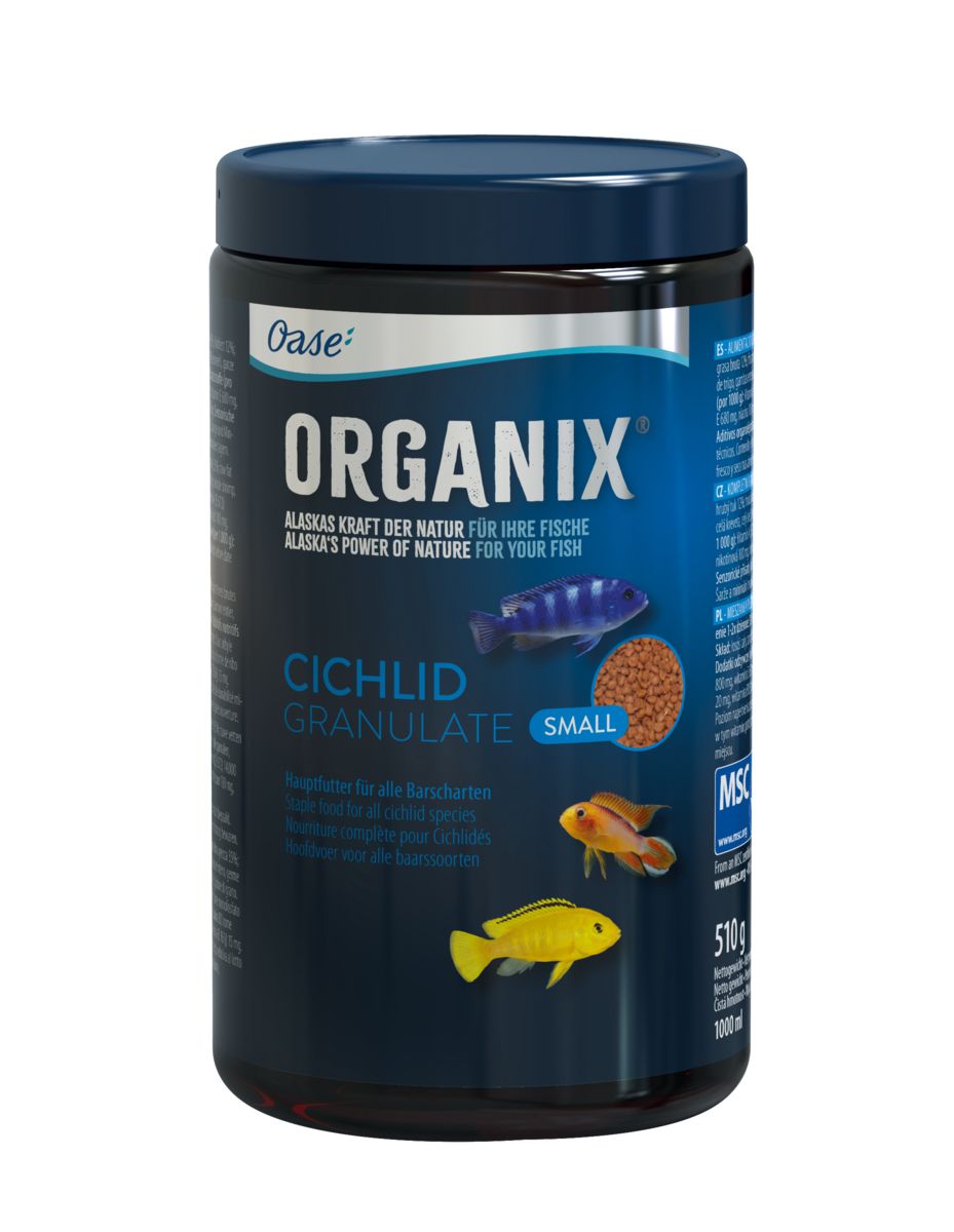 Oase ORGANIX Cichlid Granulate S 1000 ml - MSC-gecertificeerd voer voor kleine cichliden