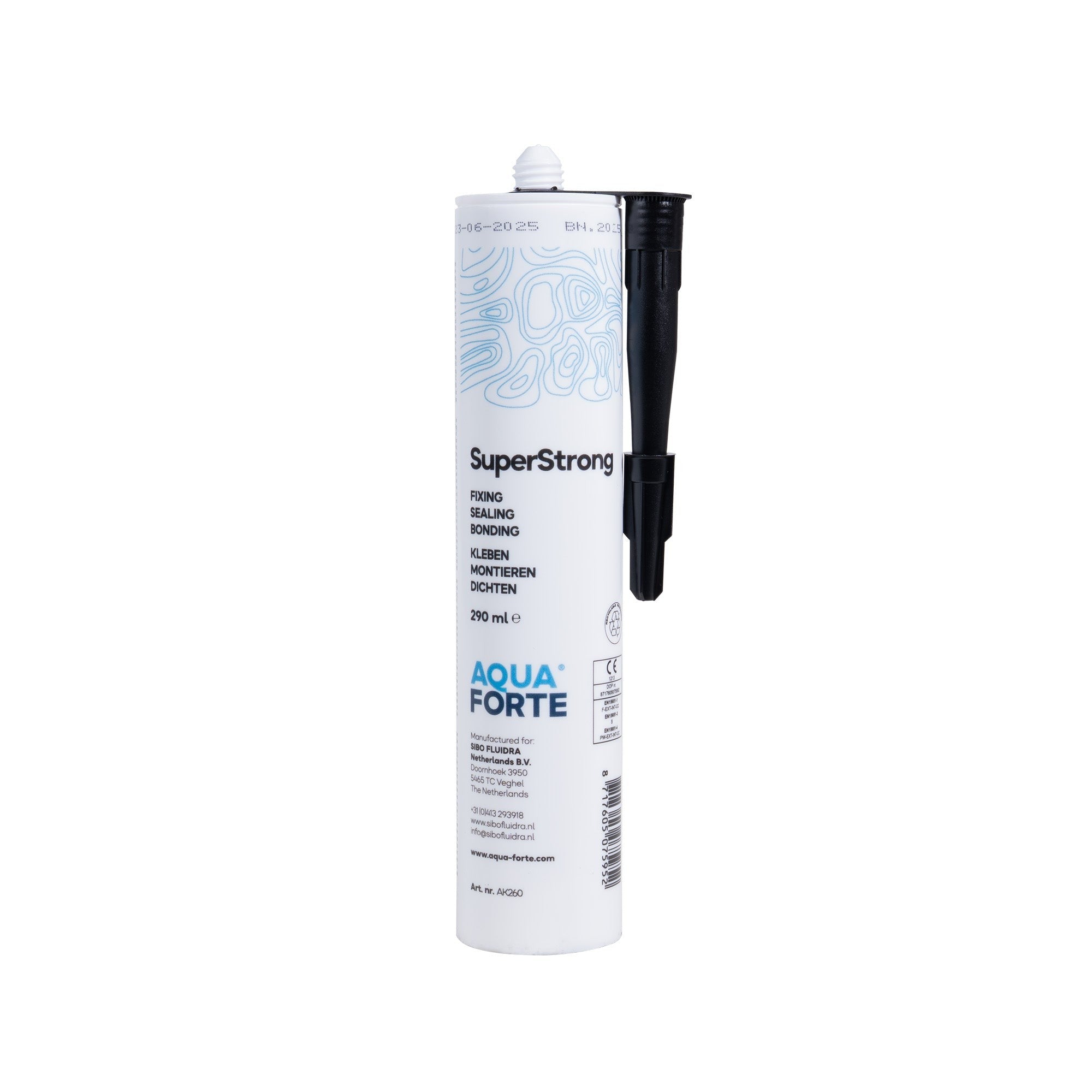 Aquaforte Superstrong MS Polymeer Kit/Lijm Zwart 290 ml - Waterdichte kit voor vijver, PVC en EPDM