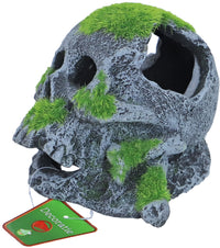 Boon Ornament Schedel met Mos 12x13cm - Aquariumdecoratie polyresin, miniatuur 2