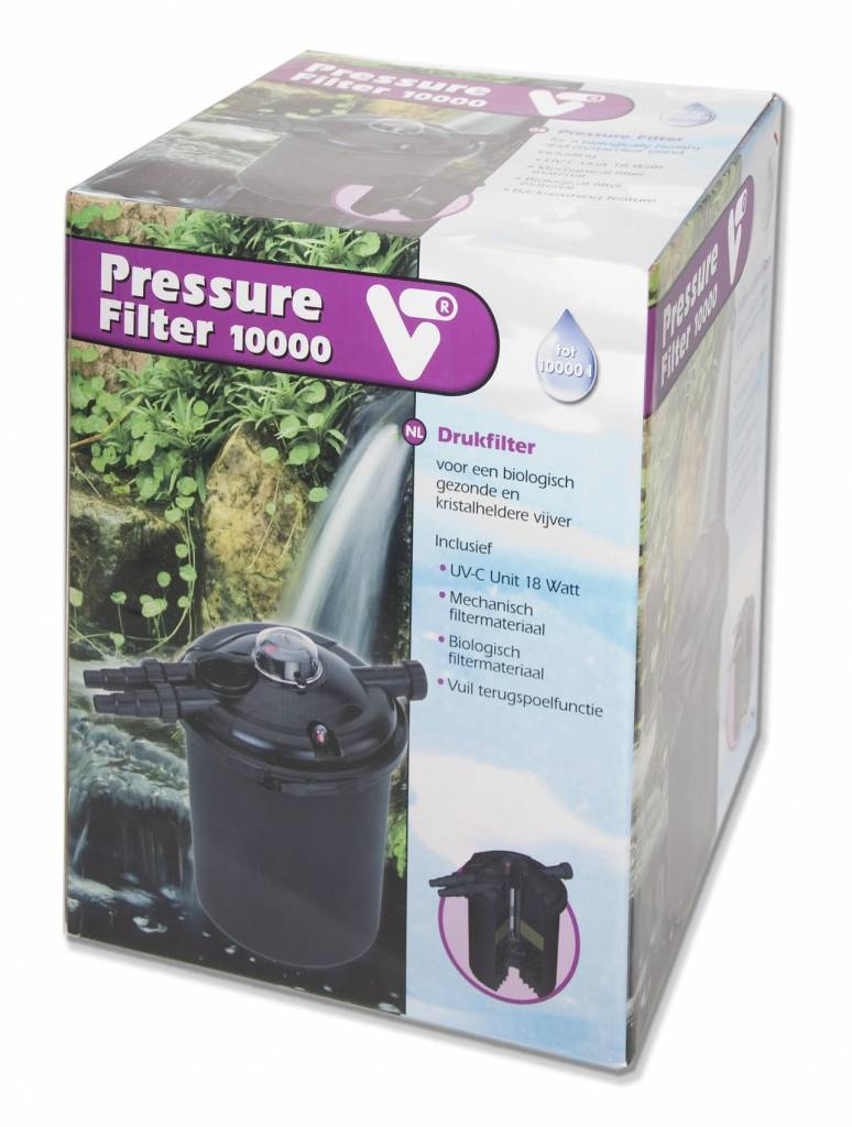 VT Pressure Filter 10000 met 18W UV-C - drukfilter voor vijvers tot 10000 liter, afbeelding 2 Vijverfilter