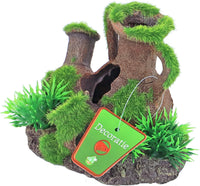 Boon Ornament Amphora's met Gras en Mos 12,5x9,5cm - Aquariumdecoratie polyresin, miniatuur 2