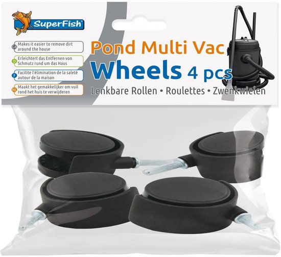 Superfish Pond Multi Vac Wielen 4 Pcs - productfoto, detailaanzicht Onderhoudsproduct