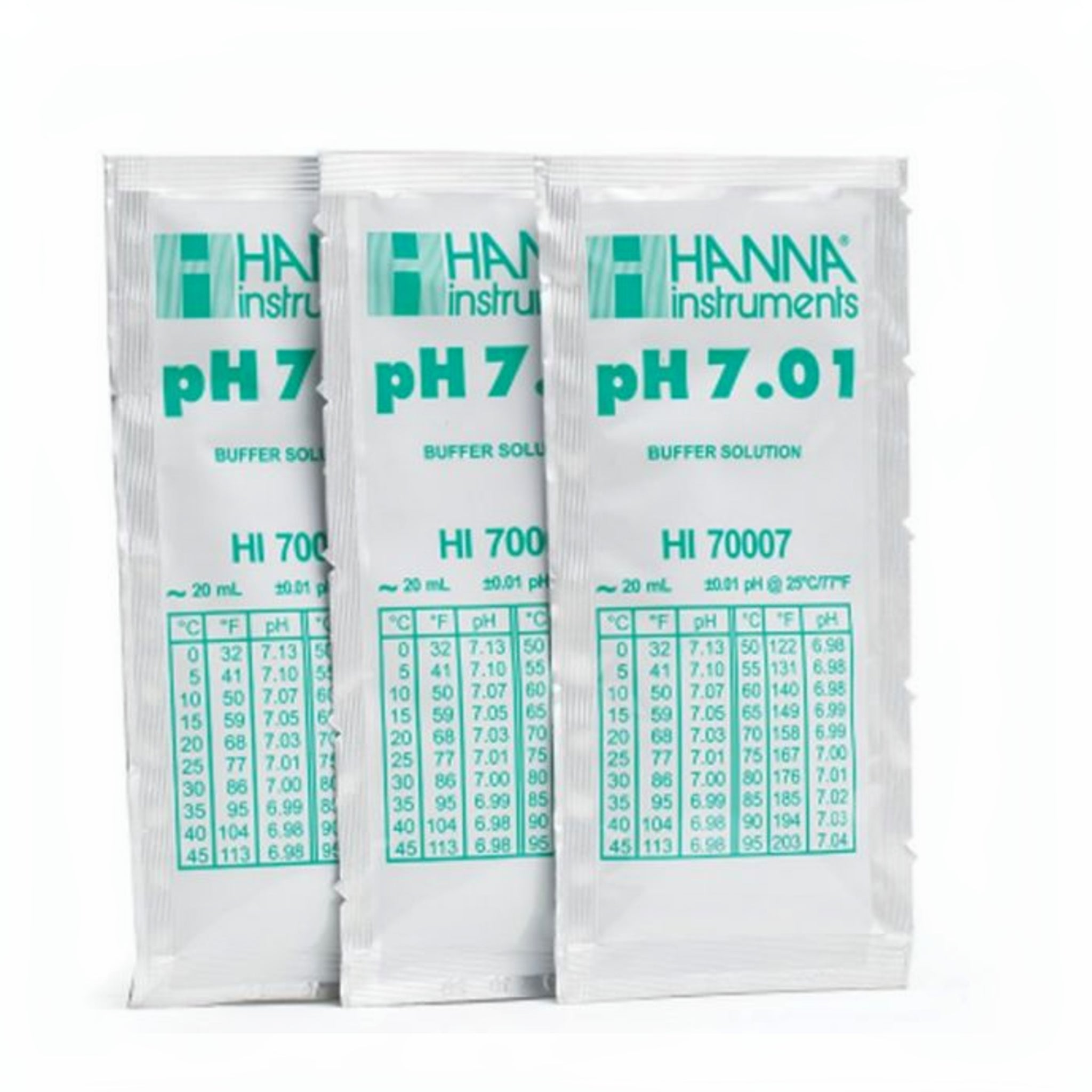 Hanna Kalibratievloeistof pH 7,01 (25 zakjes van 20 ml) - productfoto