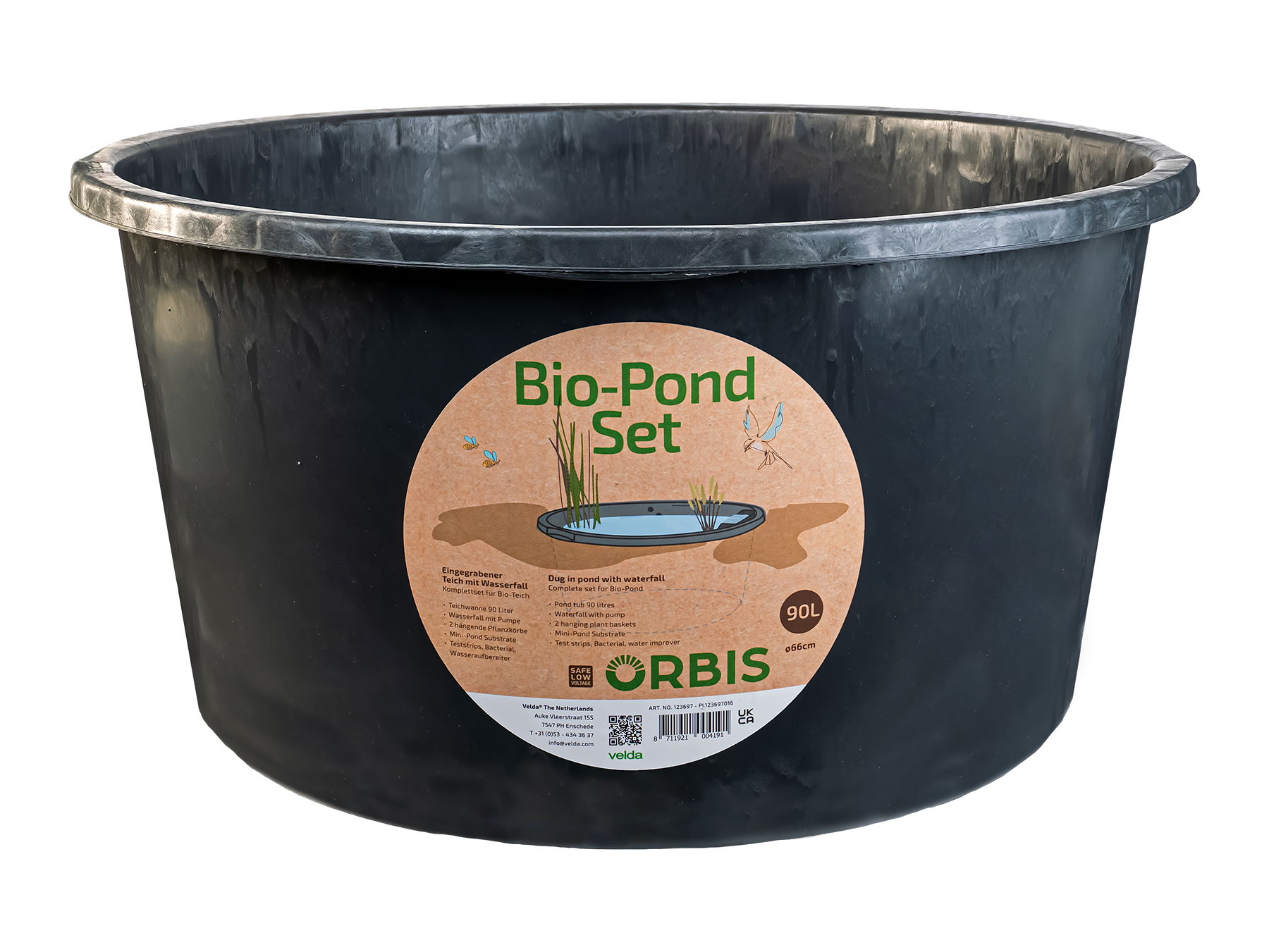 Velda Velda Orbis Bio-Pond rond 66 cm Set - Complete minivijver met pomp en waterval