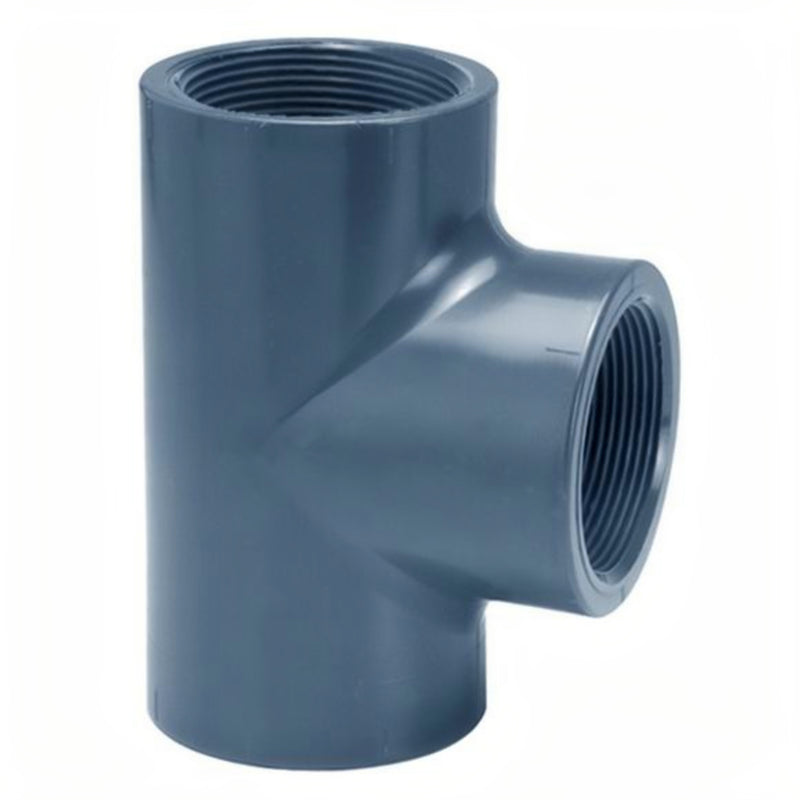 Aquaforte PVC T-stuk 90 graden 3x binnendraad 1/2 inch - Schroefkoppeling voor vijverleidingen, PVC Hulpstuk bij Vijvercentrum