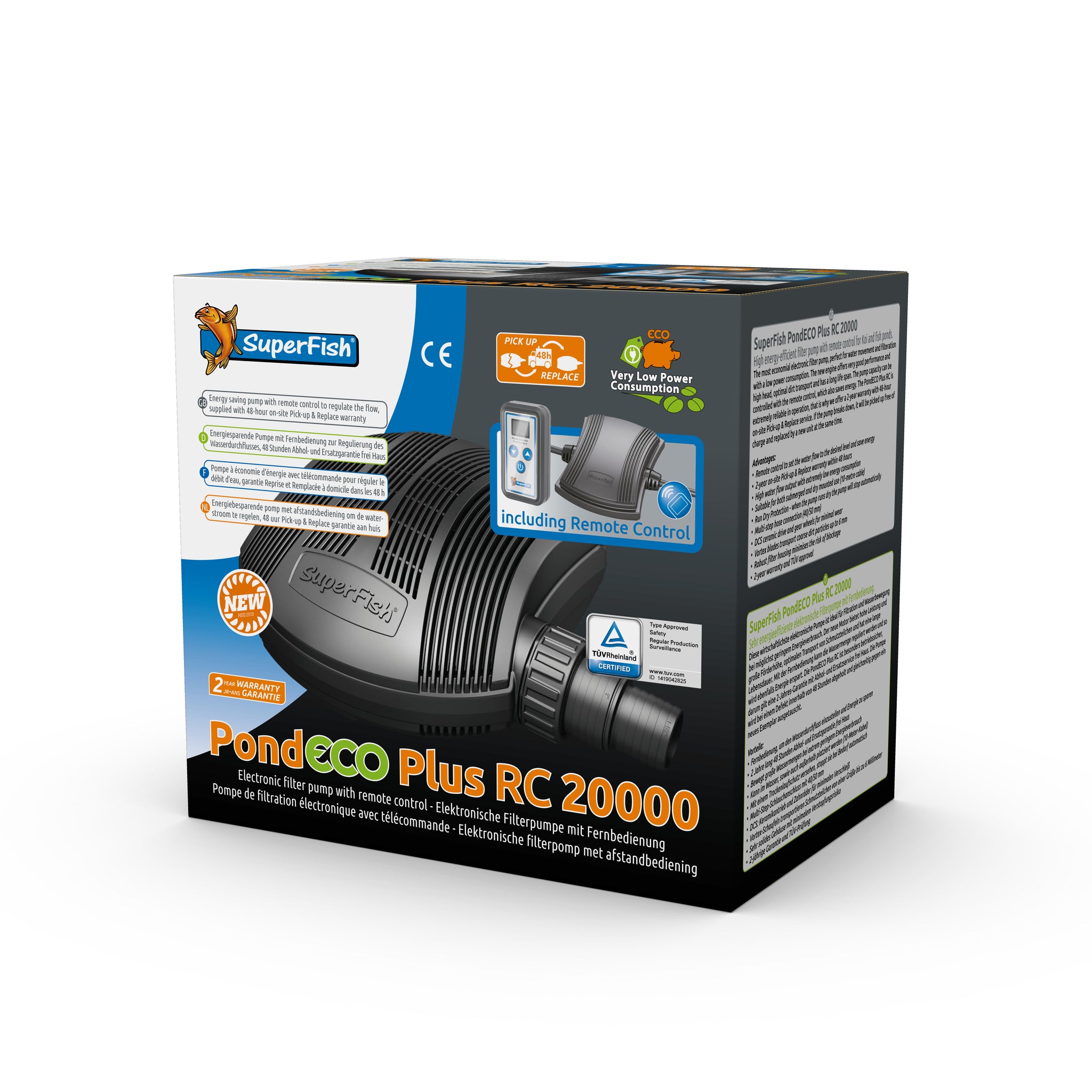 Superfish Pond Eco Plus RC 20.000 - Regelbare vijverpomp met afstandsbediening