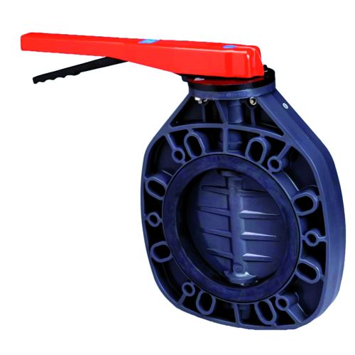 Aquaforte PVC Vlinderklep 250 mm EPDM - wafer butterfly valve met verzinkte as, afbeelding 2 PVC Hulpstuk