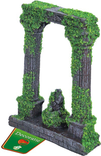 Boon Ornament Ruine 2 Zuilen met Beeld en Mos 12cm - Aquariumdecoratie polyresin, miniatuur 2